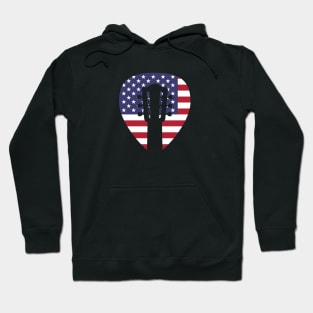 Patriotic Guitar Player print - American Flag And Guitar Hoodie